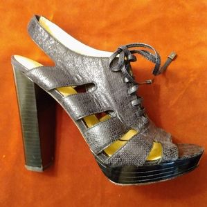 Coach platform heels in black leather size 9.5